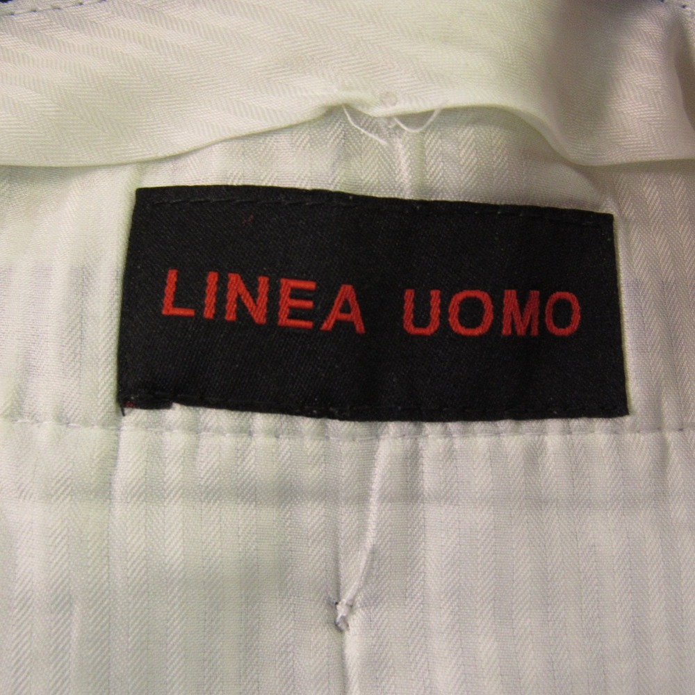 Linea Uomo Shorts Mens 46x13 Blue‎ White Seersucker Striped Pleated Cotton Blend - Picture 3 of 11